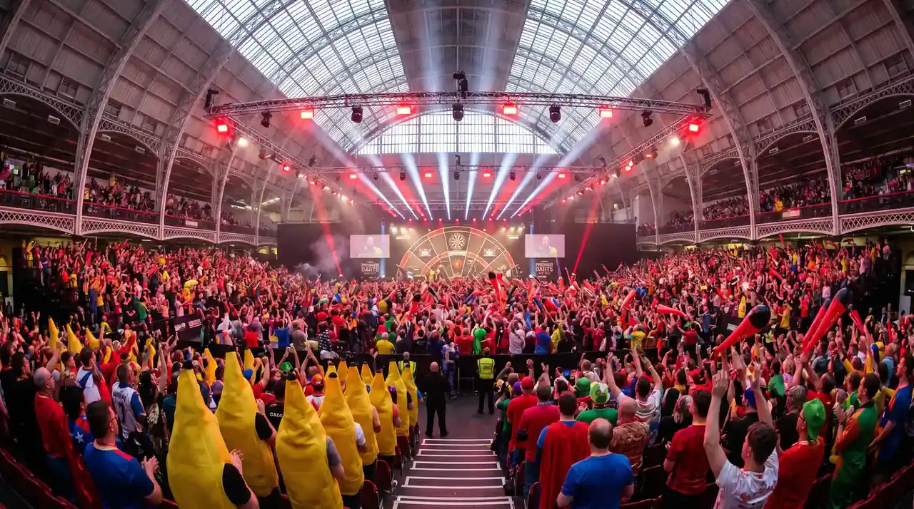 Packed crowd at Alexandra Palace during the PDC World Darts Championship